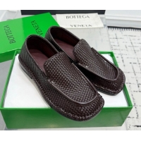 Best Grade Bottega Veneta Daddy Loafers in Woven Leather Fondant Brown 1027143