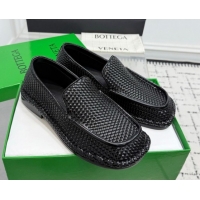 Purchase Bottega Veneta Daddy Loafers in Woven Leather Black 1027145