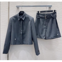 Top Grade Dior Shirt and Shorts Set DR090450 Grey 2025