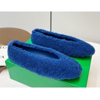 Pretty Style Bottega Veneta Rosa Ballerina Flat in Shearling Blue 1027148