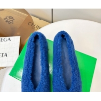 Pretty Style Bottega Veneta Rosa Ballerina Flat in Shearling Blue 1027148