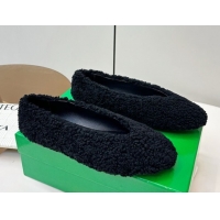 Low Cost Bottega Veneta Rosa Ballerina Flat in Shearling Black 1027149