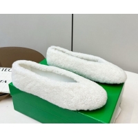 Low Price Bottega Veneta Rosa Ballerina Flat in Shearling White 1027150