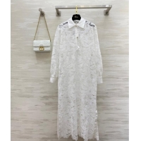 Top Grade Dior Lace Long Dress DR091974 White 2025