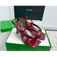 Grade Quality Bottega Veneta Riva Strap Sandals 9cm in Lambskin Leather Red 1027153