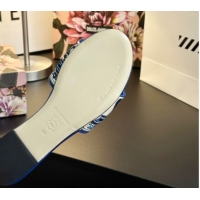 Best Product Dolce & Gabbana Flat Sliders Sandal in Majolica Embroidery Blue 0825140