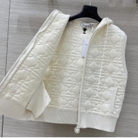 Luxury Cheap Dior Cannage Wool Silk Vest 1015 White 2025