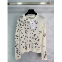 Super Quality Dior Wool and Mohair Blend Sweater DR110630 White 2025