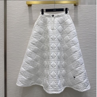 Best Grade Dior Quilted Padded Skirt DR110636 White 2025