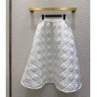 Best Grade Dior Quilted Padded Skirt DR110636 White 2025