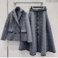 Buy Discount Dior Oblique Padded Jacket and Skirt DR110641 Grey 2025