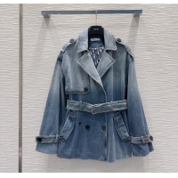 Promotional Dior Denim Long Jacket DR110652 Blue 2025