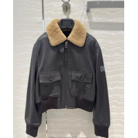 Super Quality Dior Leather and Shearling Jacket DR110688 Black 2025