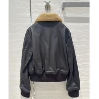 Super Quality Dior Leather and Shearling Jacket DR110688 Black 2025