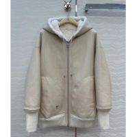 Top Design Dior Cashmere and Lambskin Leather Reversible Jacket DR110501 White 2025