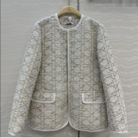 Famous Brand Dior Tweed Jacket DR110502 White/Gold 2025