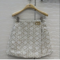 Traditional Discount Dior Tweed Shorts DR110502 White/Gold 2025