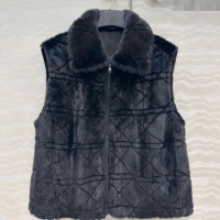 Famous Brand Dior Mink Fur and Sheepskin Leather Vest DR110503 Black 2025