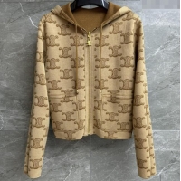 ​Top Grade Celine Wool Zipped Cardigan C91703 Brown 2025