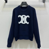Original Cheap Celine Wool Sweater CE101501 Blue 2025