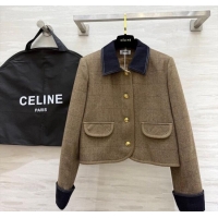 Luxury Discount Celine Jacket 1015 Brown/Blue 2025