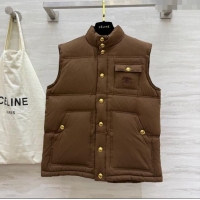 Well Crafted Celine Down Vest CE110602 Brown 2025