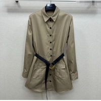 Well Crafted Celine Cotton Long Shirt CE110612 Khaki 2025