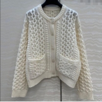 Fashion Discount Celine Wool Cashmere Cardigan CE110658 White 2025