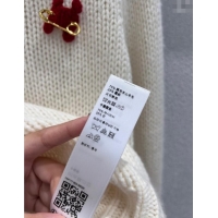 Grade Quality Celine Cashmere Sweater with Pin Logo CE110507 White 2025