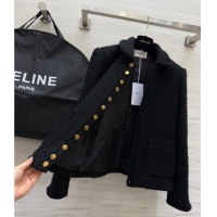 Reasonable Price Celine Tweed Jacket CE111459 Black 2025
