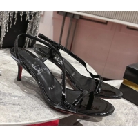 Sophisticated Christian Louboutin Rosalie Heel Sandals 6.5cm in Patent Leather Black 0827058