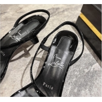 Sophisticated Christian Louboutin Rosalie Heel Sandals 6.5cm in Patent Leather Black 0827058