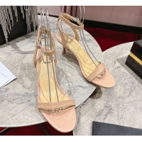 Stylish Christian Louboutin Loubigirl Heel Sandals 6.5cm in Calf Leather Nude 0827063