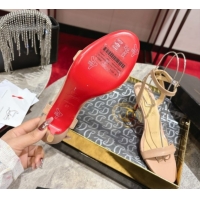 Stylish Christian Louboutin Loubigirl Heel Sandals 6.5cm in Calf Leather Nude 0827063
