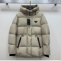 Top Quality Prada Down Jacket 0812 Beige 2025