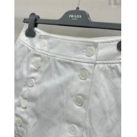 Top Grade Prada Cotton Skirt 0812 White 2025