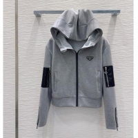 Affordable Price Prada Hoodie Jacket P090414 Grey 2025