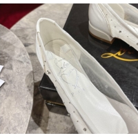 Perfect Christian Louboutin Sweetie Jane Sparkling Ballerinas Flat in Mesh and Strass White 1030108