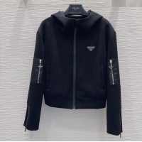 Affordable Price Prada Hoodie Jacket P090415 Black 2025