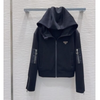 Affordable Price Prada Hoodie Jacket P090415 Black 2025