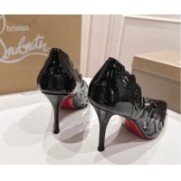 Good Quality Christian Louboutin Cutout Leather Pumps 8.5cm Black 2025 CL103001 01