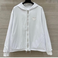 Famous Brand Prada Cotton and Nylon Reversible Jacket PR090403 White 2025