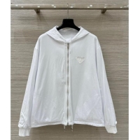 Famous Brand Prada Cotton and Nylon Reversible Jacket PR090403 White 2025