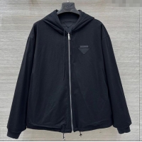 Luxury Discount Prada Cotton and Nylon Reversible Jacket PR090403 Black 2025