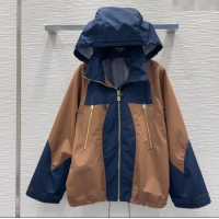 Luxury Cheap Prada Patchwork Jacket PR090407 Brown/Blue 2025