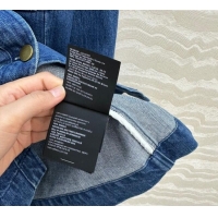 Free Shipping Discount Prada Denim Long Jacket PR090408 Blue 2025