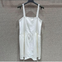 Luxury Cheap Prada Cotton and Lace Dress PR090419 White 2025