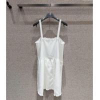 Luxury Cheap Prada Cotton and Lace Dress PR090419 White 2025