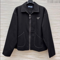 Top Quality Prada Cotton Jacket PR090515 Black 2025