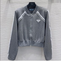 Top Quality Prada Cotton Jacket DR090407 Grey 2025